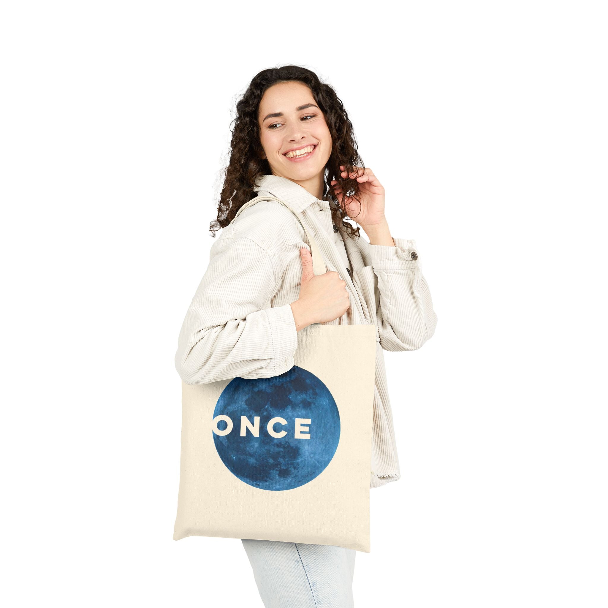 Once In A Blue Moon Cotton Canvas Tote Bag