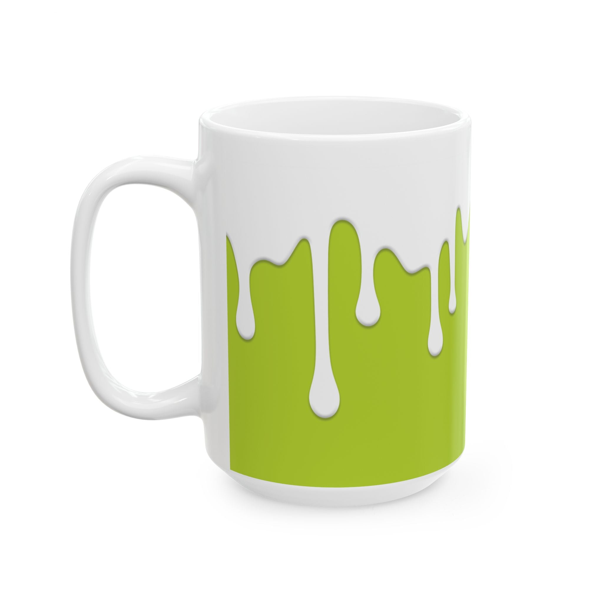 Green Drips Coffee Mug, (11oz, 15oz)