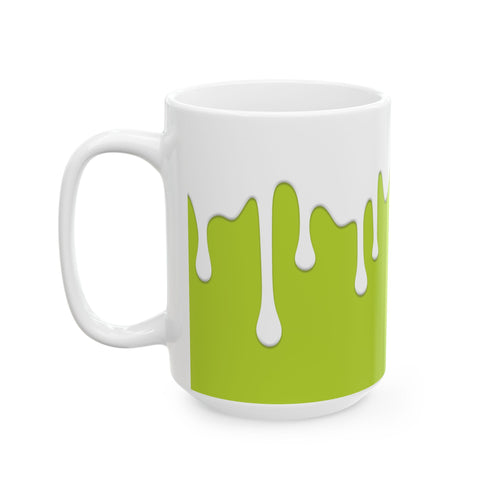 Green Drips Coffee Mug, (11oz, 15oz)