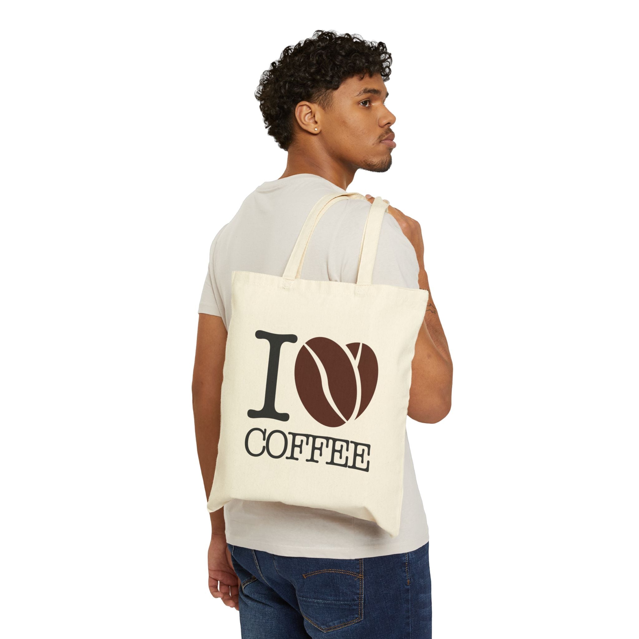 I Love Coffee Cotton Canvas Tote Bag