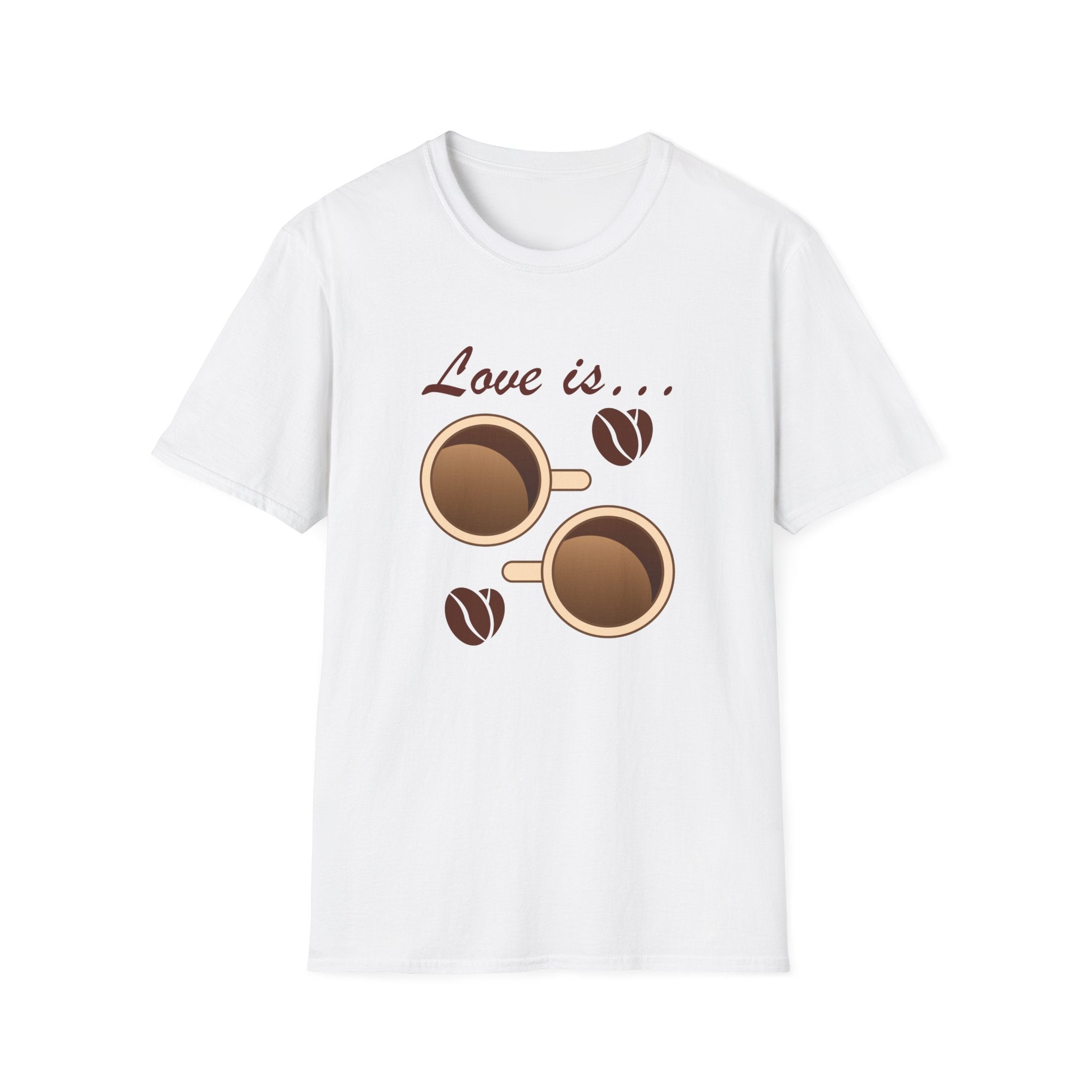 Love Is… Coffee T-Shirt - funny typography t-shirt by Typefarce