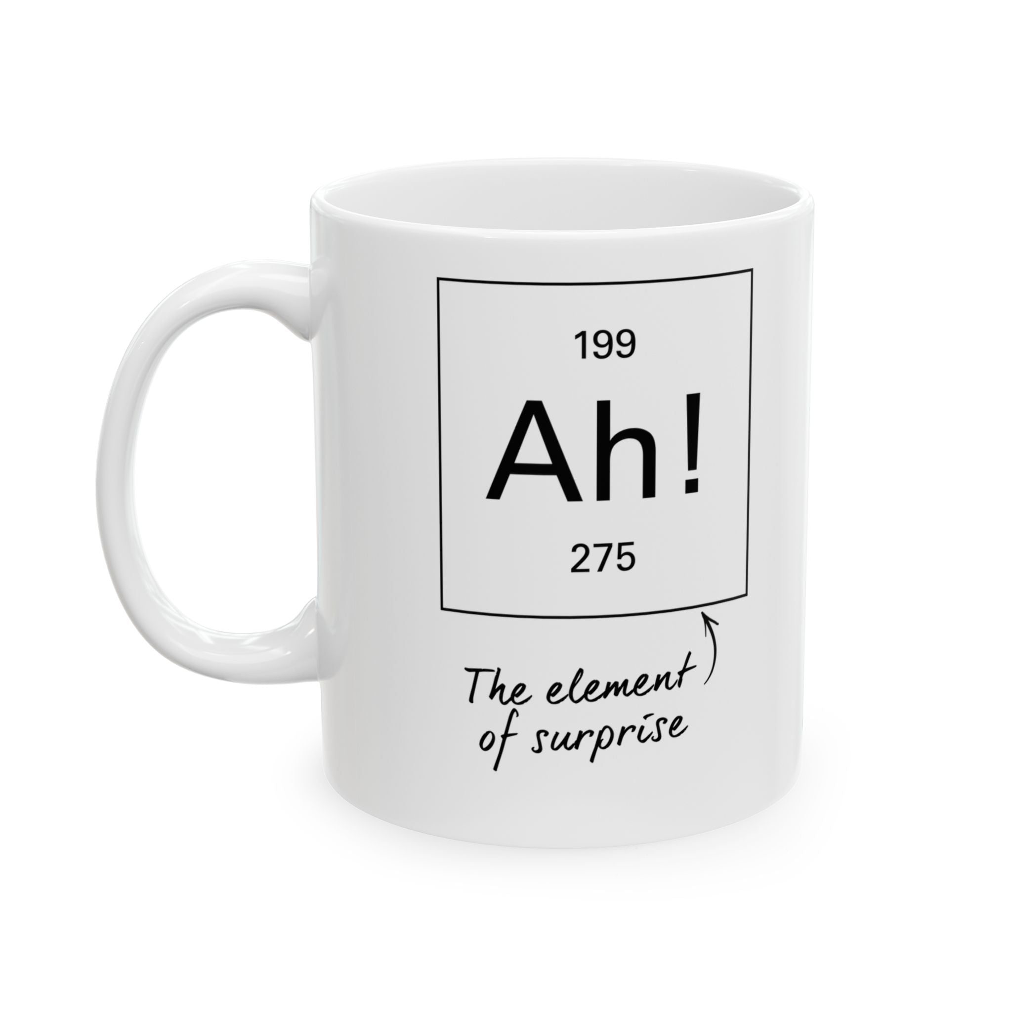 The Element of Surprise Mug - funny typography mug by Typefarce
