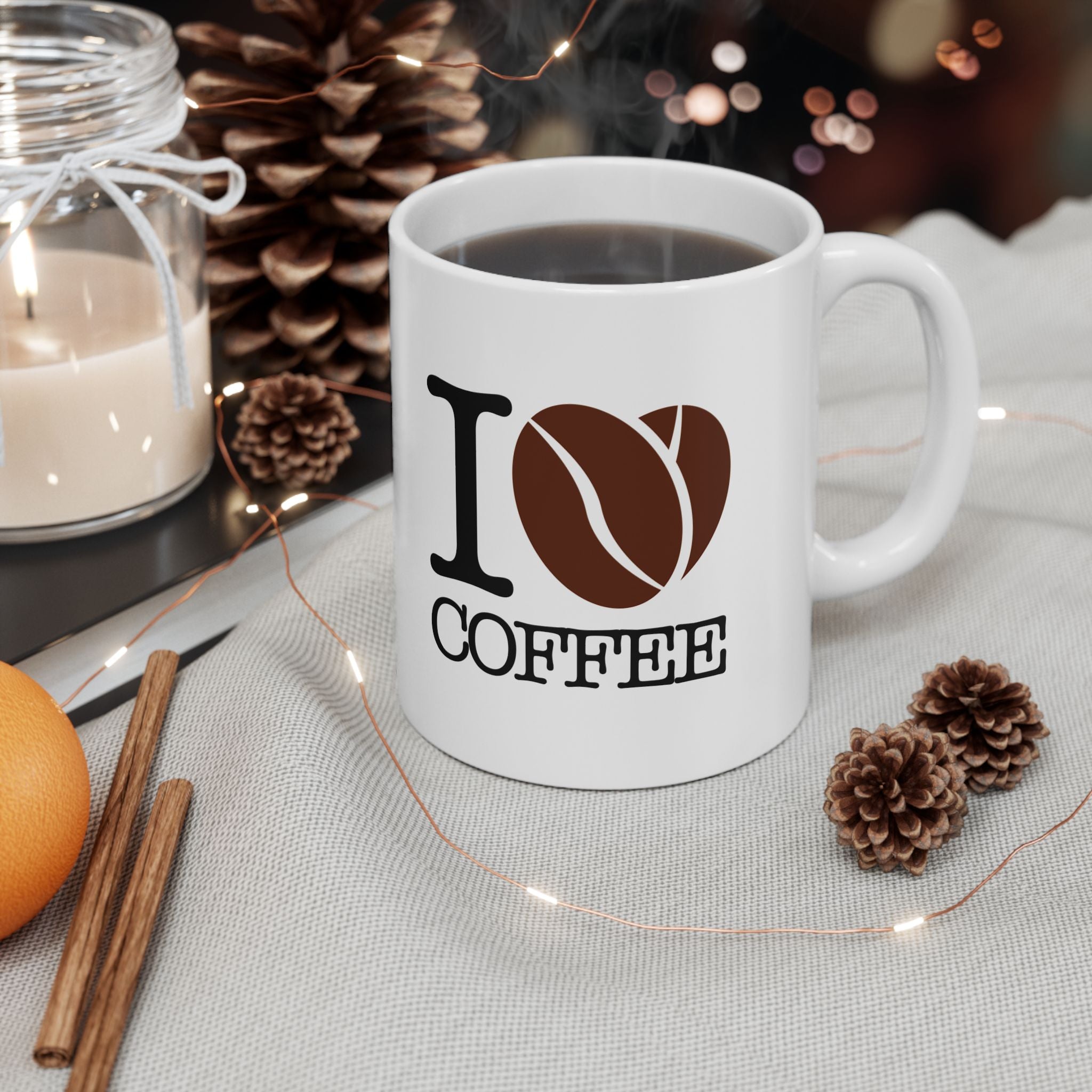 I Love Coffee Mug, (11oz, 15oz)