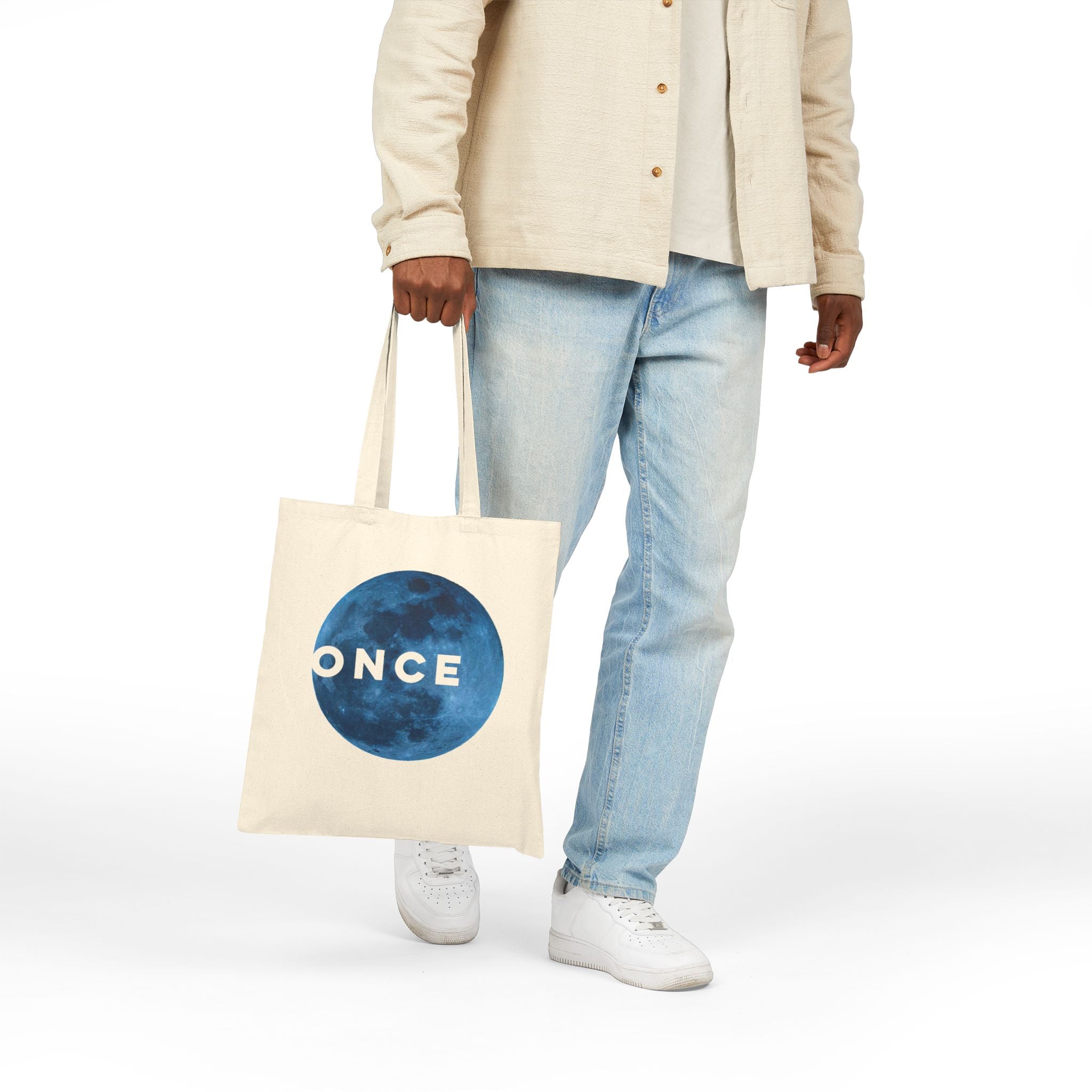 Once In A Blue Moon Cotton Canvas Tote Bag