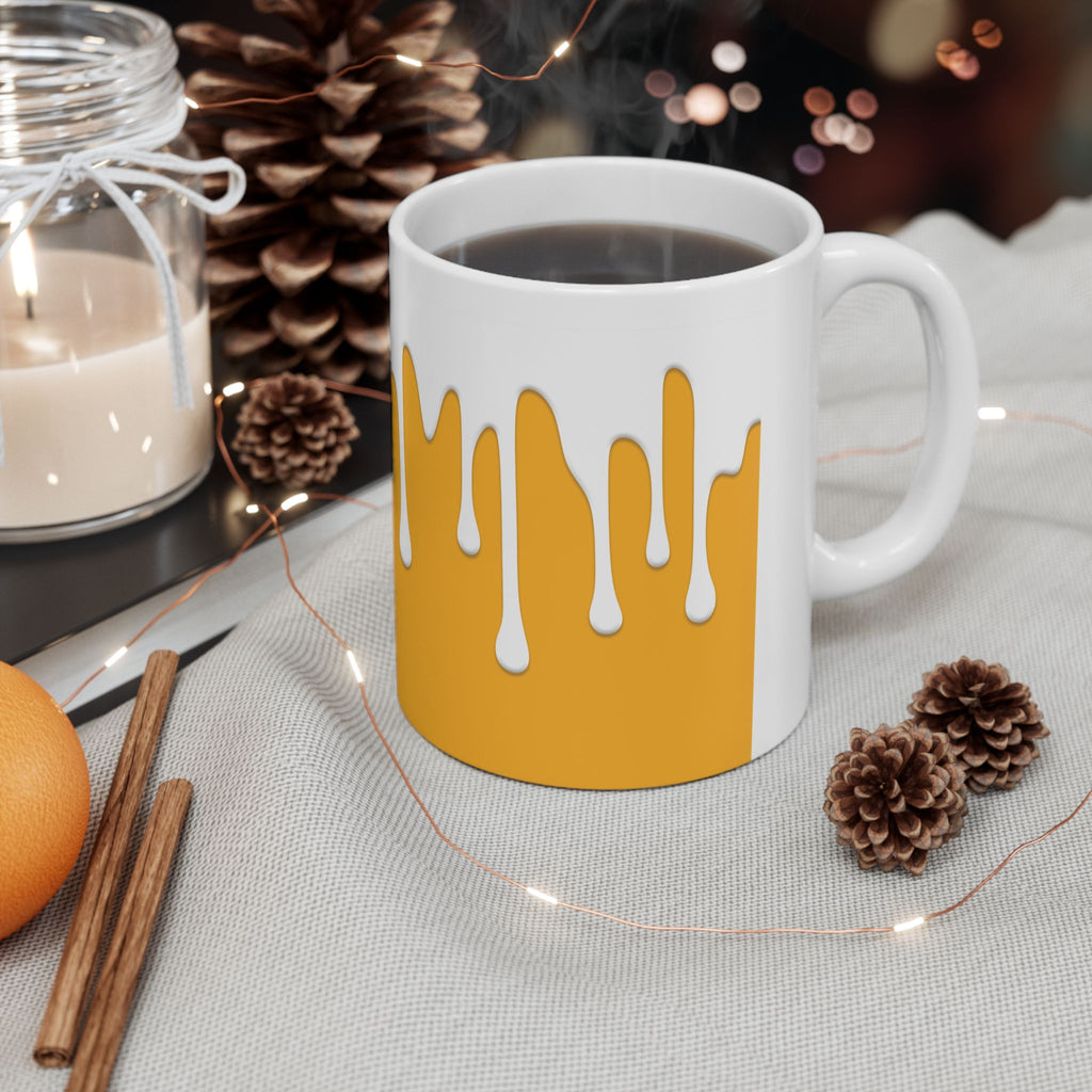 Yellow Drips Coffee Mug, (11oz, 15oz)