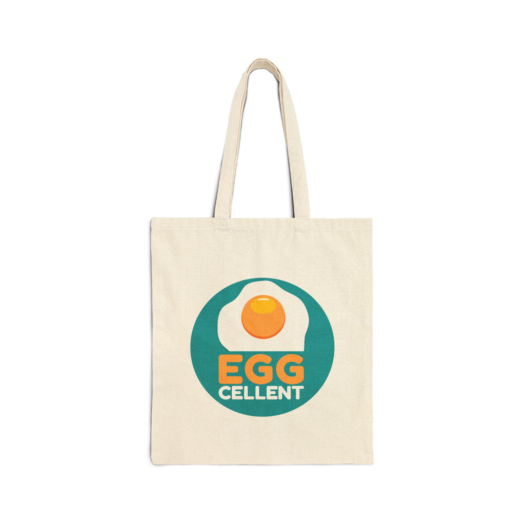 Egg-cellent Cotton Canvas Tote Bag - typography tote bag by Typefarce
