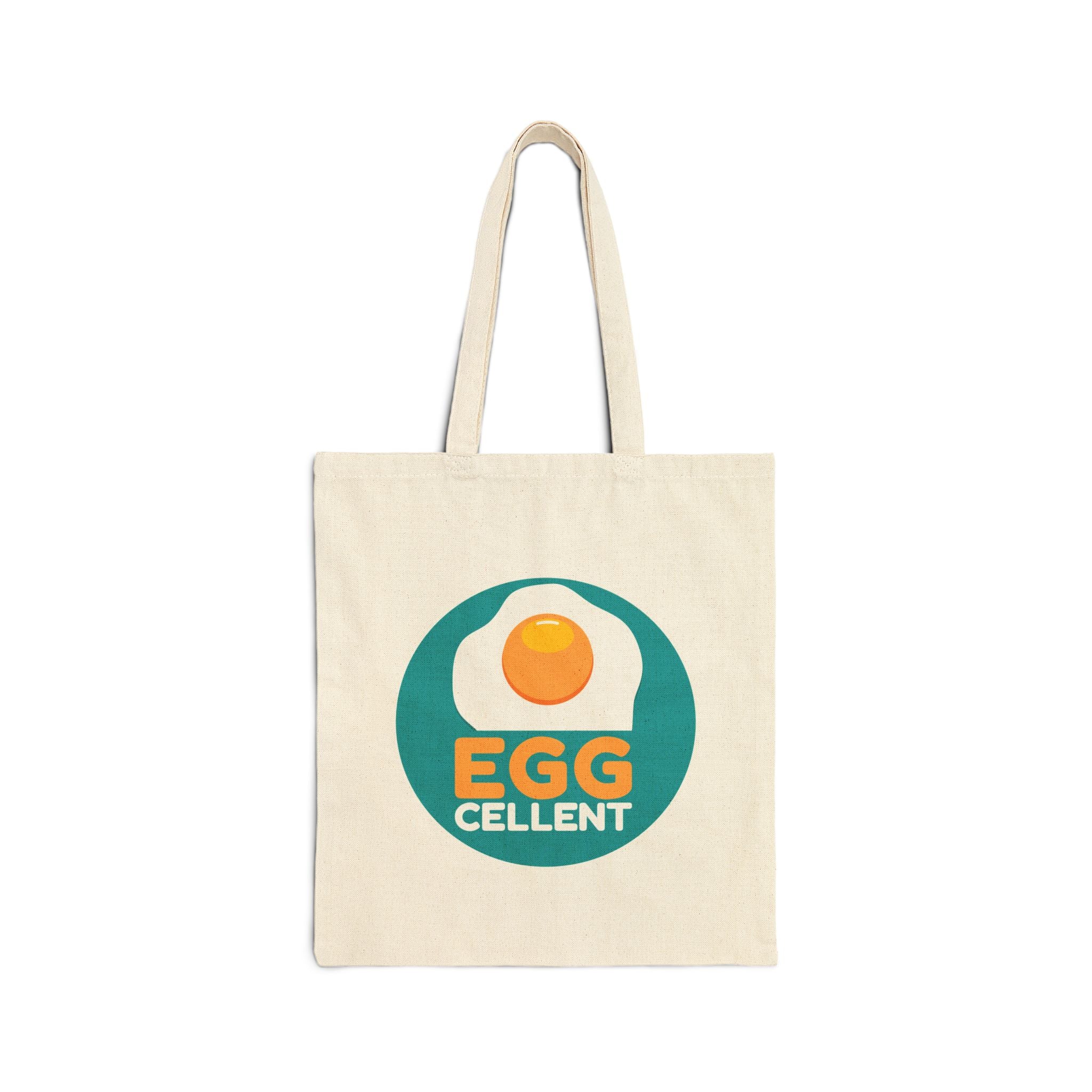 Egg-cellent Cotton Canvas Tote Bag - typography tote bag by Typefarce