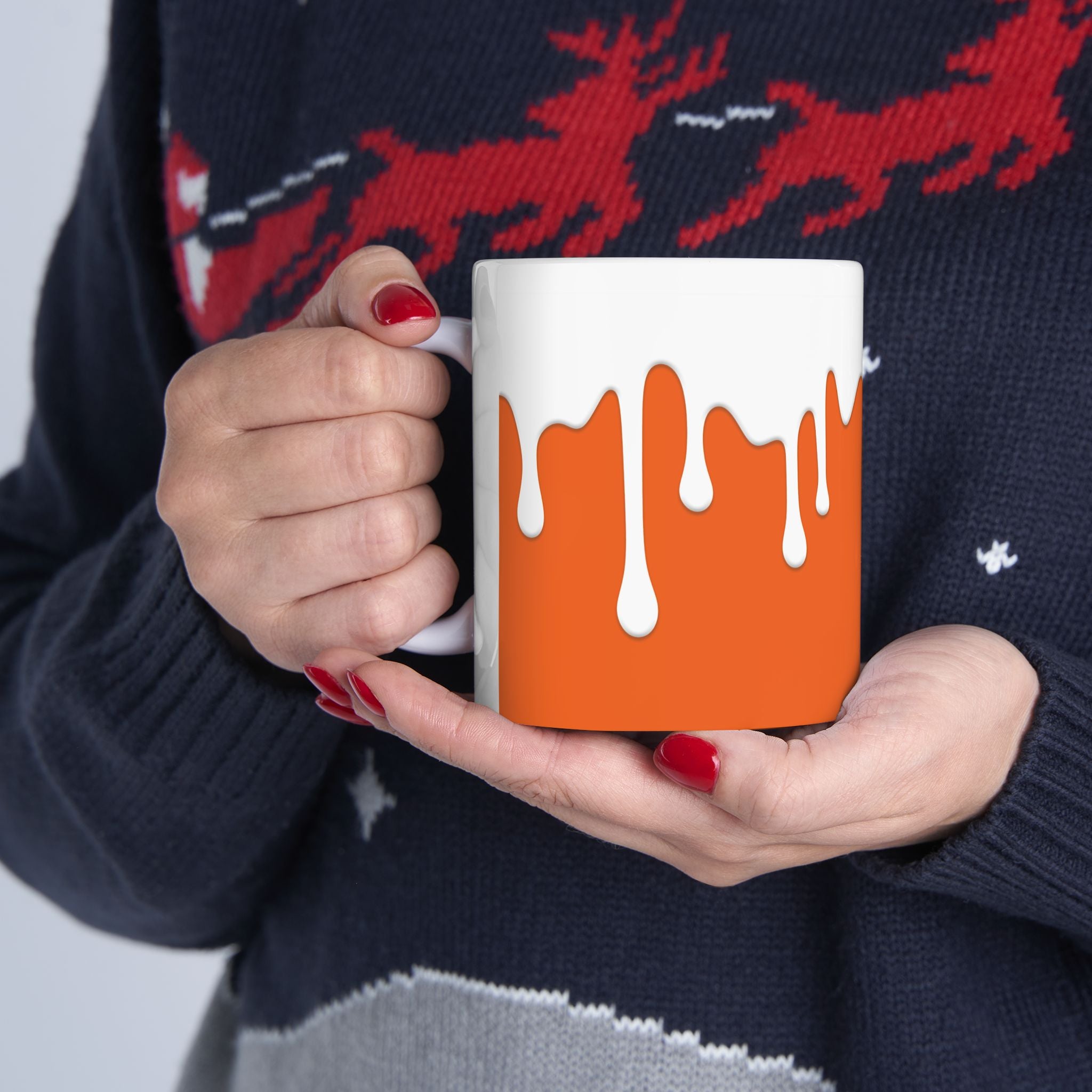 Orange Drips Coffee Mug, (11oz, 15oz)