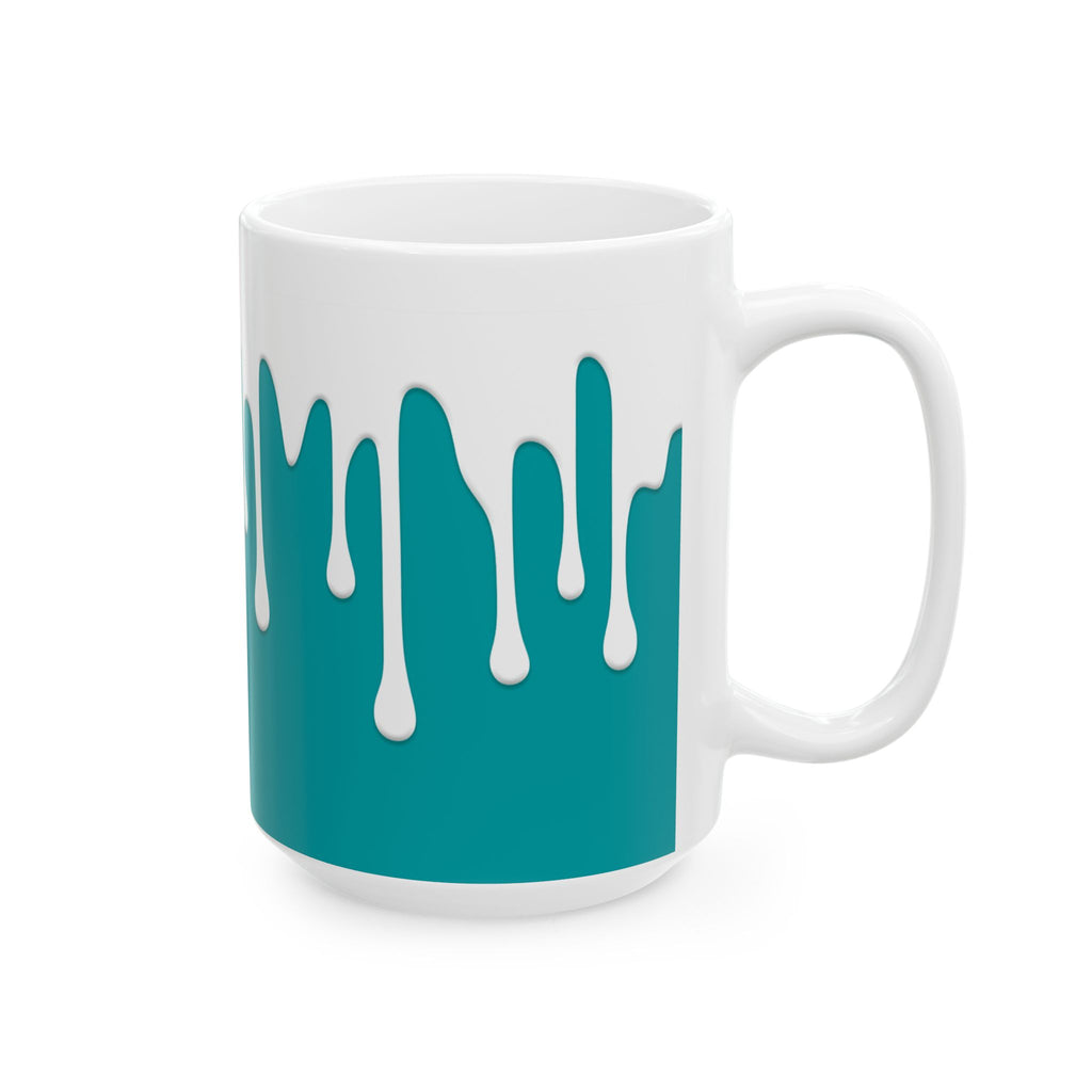 Teal Drips Coffee Mug, (11oz, 15oz)