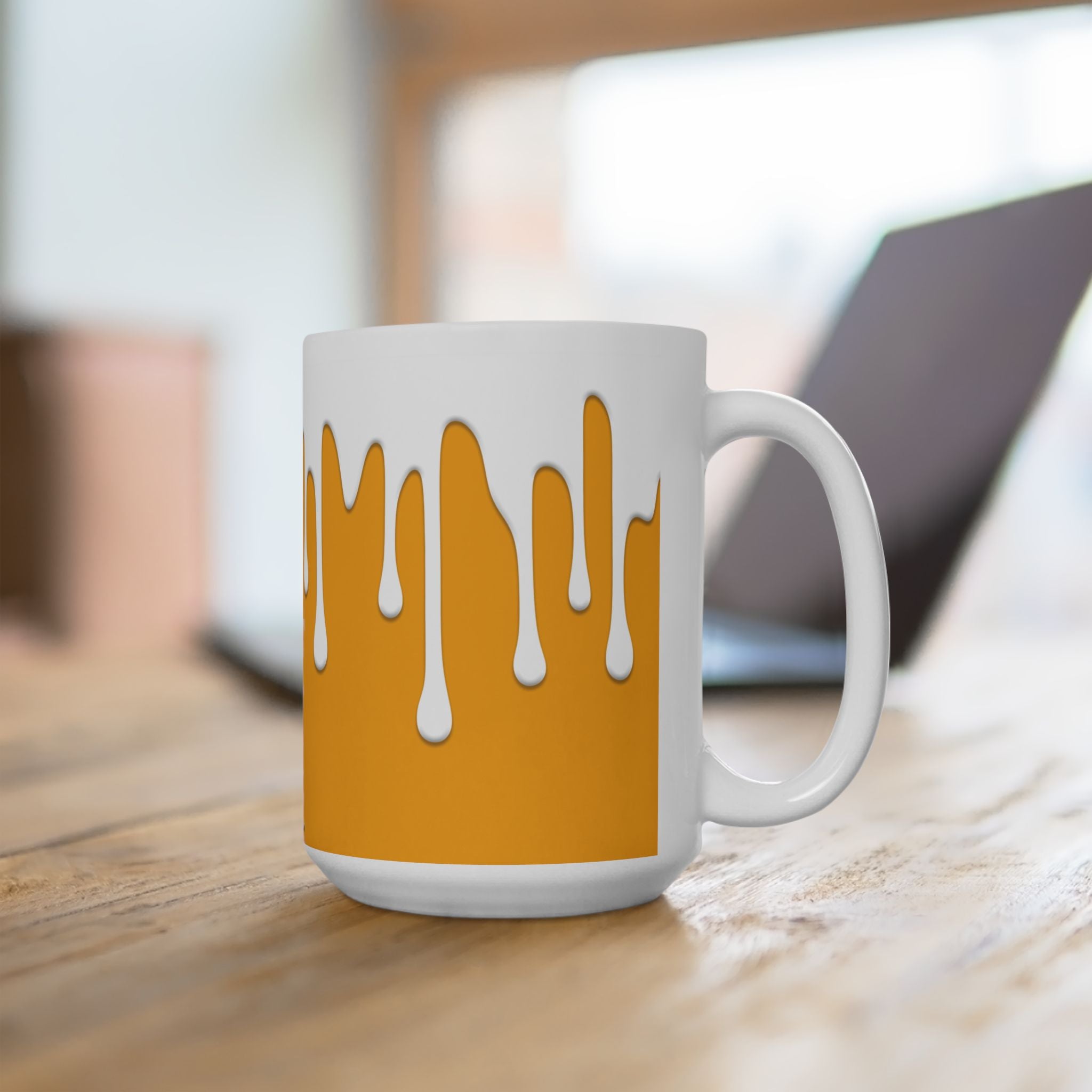 Yellow Drips Coffee Mug, (11oz, 15oz)