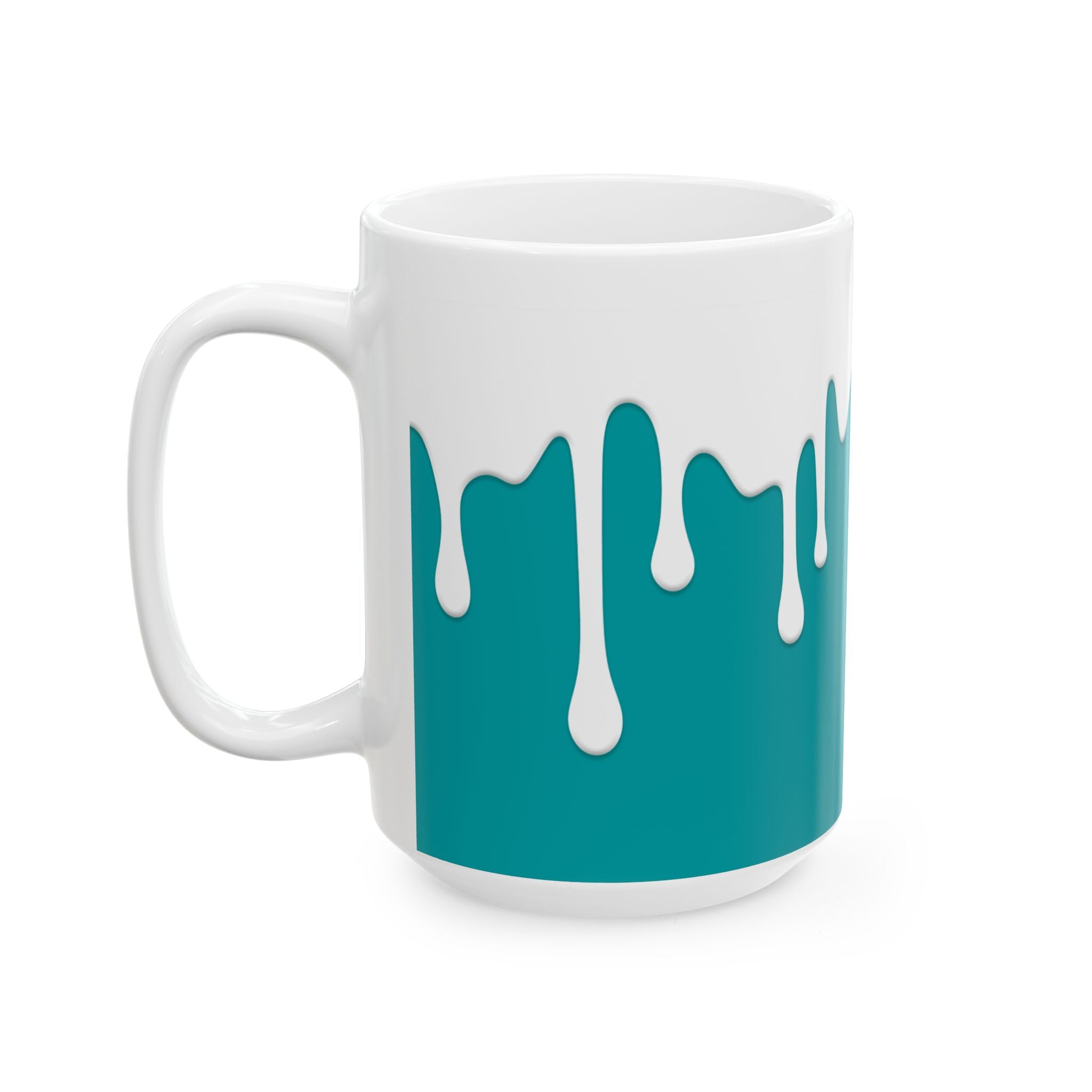 Teal Drips Coffee Mug, (11oz, 15oz)