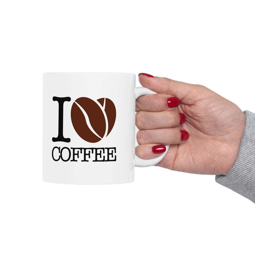 I Love Coffee Mug, (11oz, 15oz)