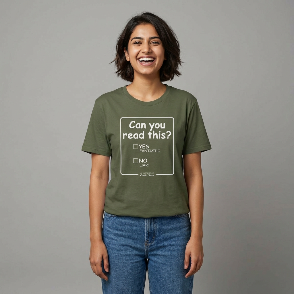 In Support Of Comic Sans T-Shirt - funny typography t-shirt by Typefarce