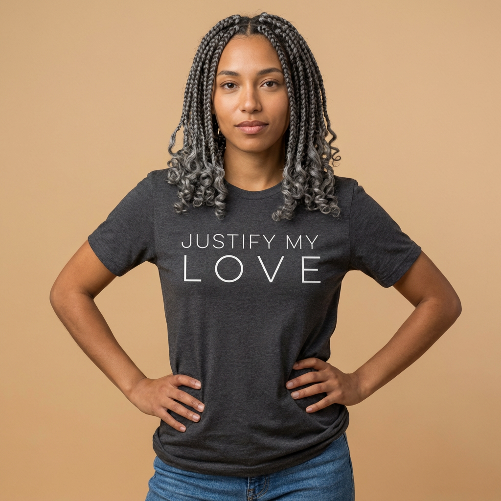 Justify My Love T-Shirt - funny typography t-shirt by Typefarce