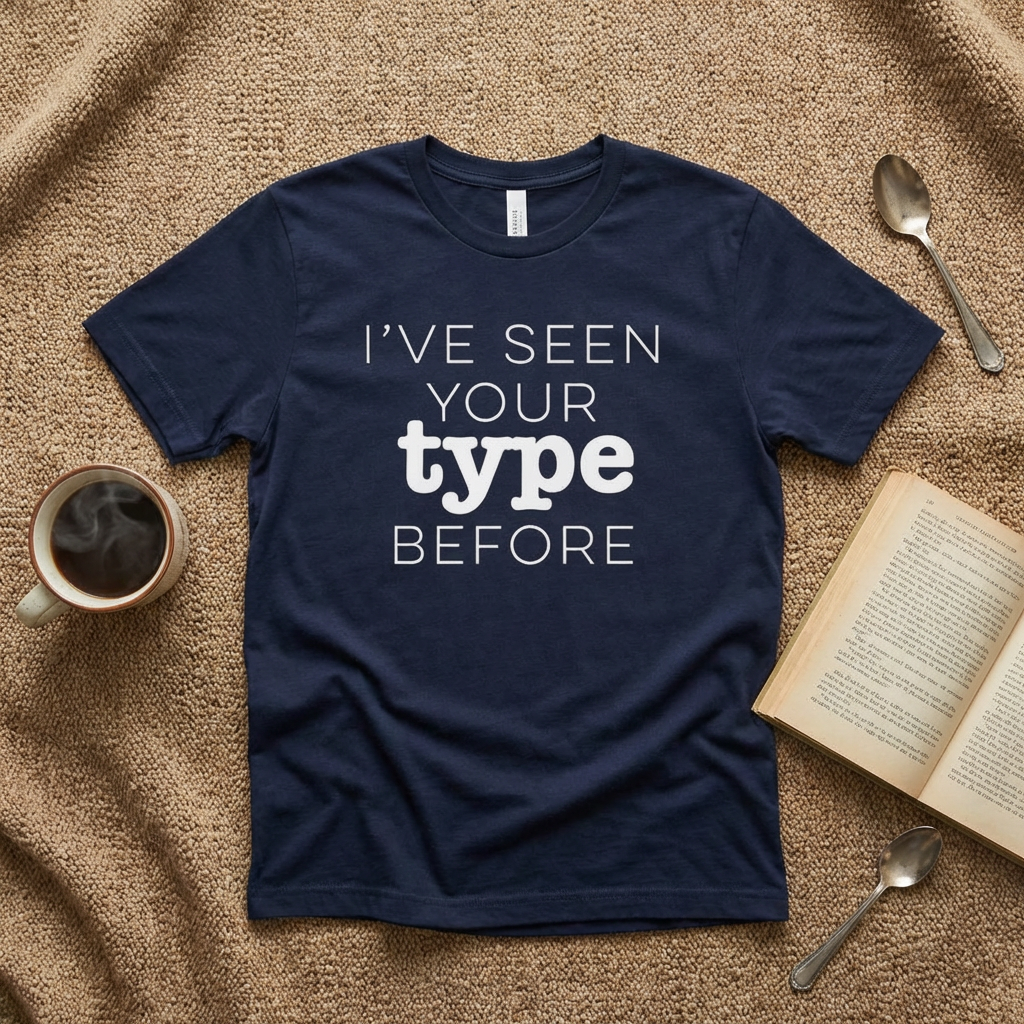 I've Seen Your Type Before T-Shirt - funny typography t-shirt by Typefarce