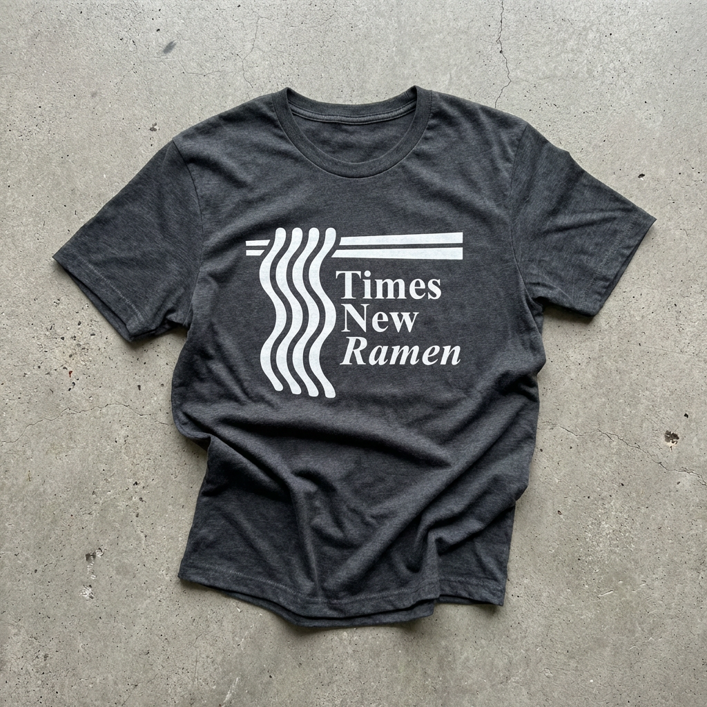 Times New Ramen T-Shirt - funny typography t-shirt by Typefarce
