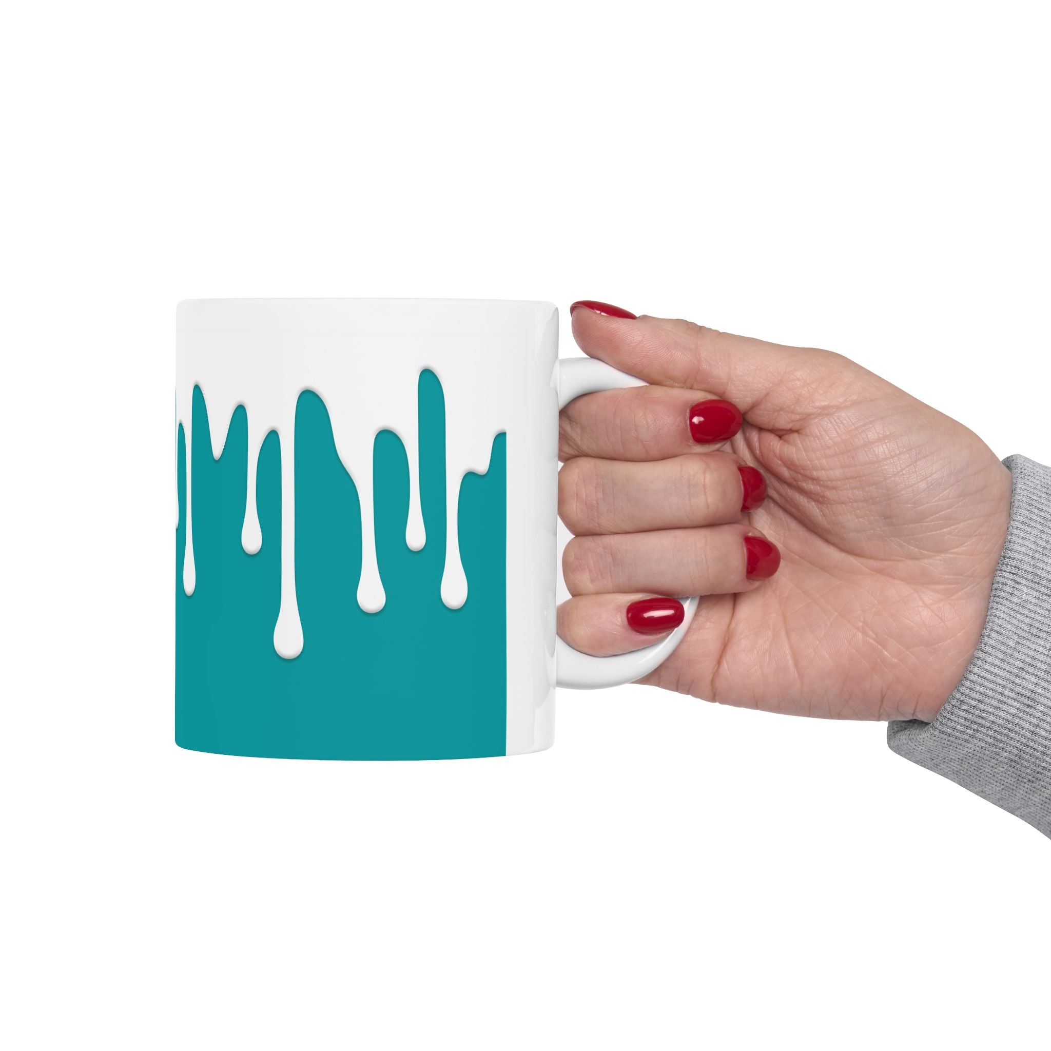 Teal Drips Coffee Mug, (11oz, 15oz)