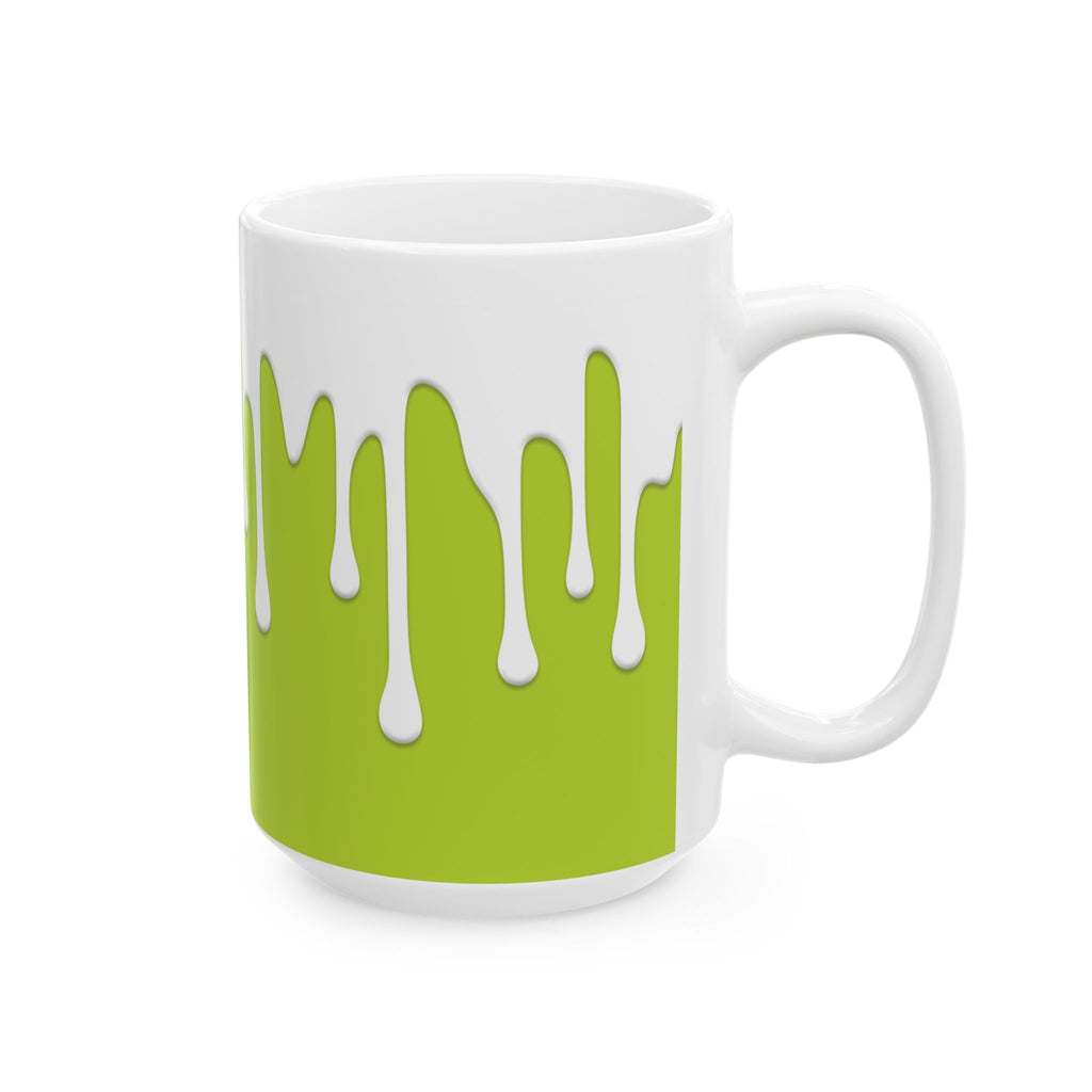 Green Drips Coffee Mug, (11oz, 15oz)