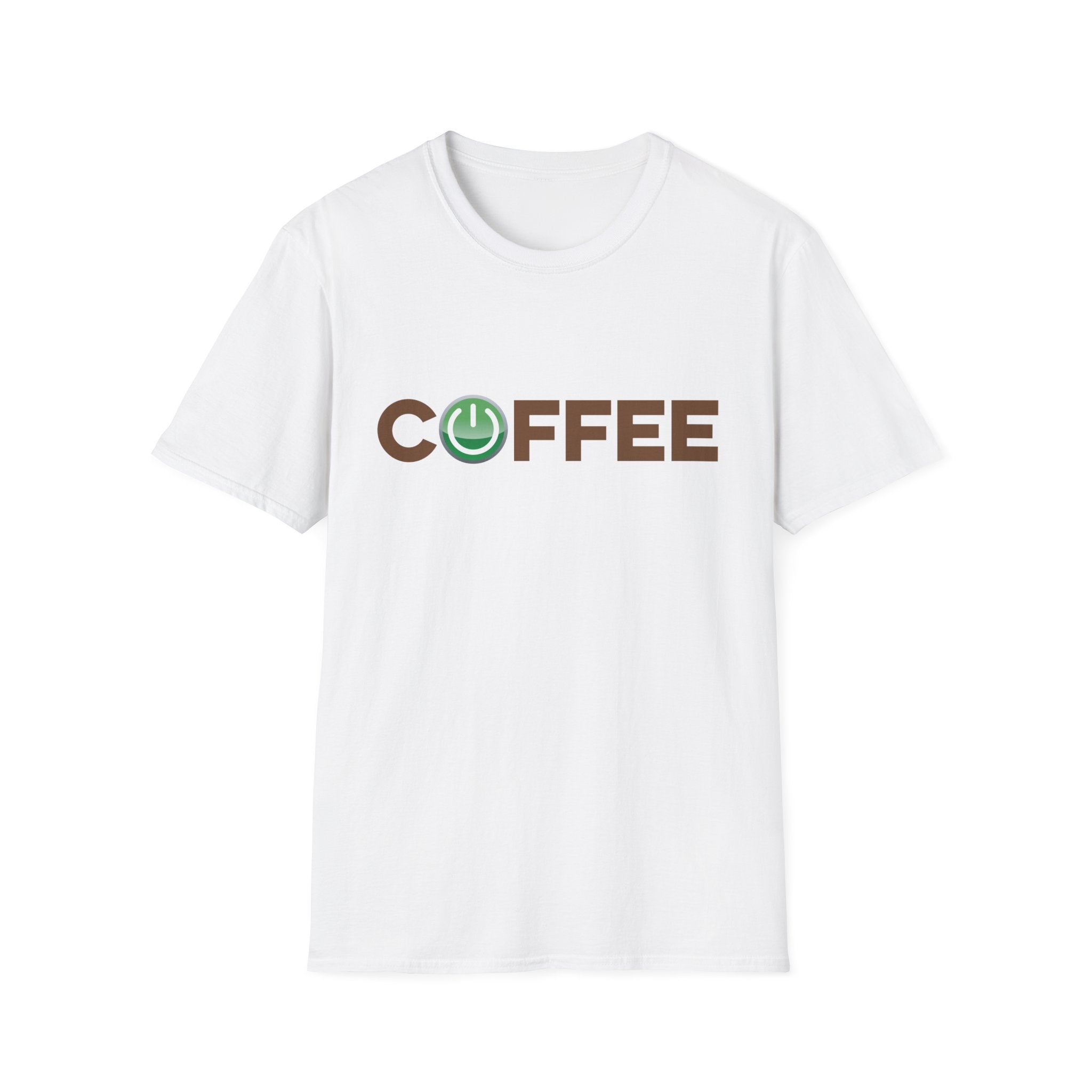 Switched On To Coffee T-Shirt - funny typography t-shirt by Typefarce