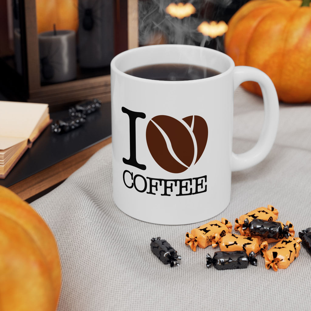 I Love Coffee Mug, (11oz, 15oz)