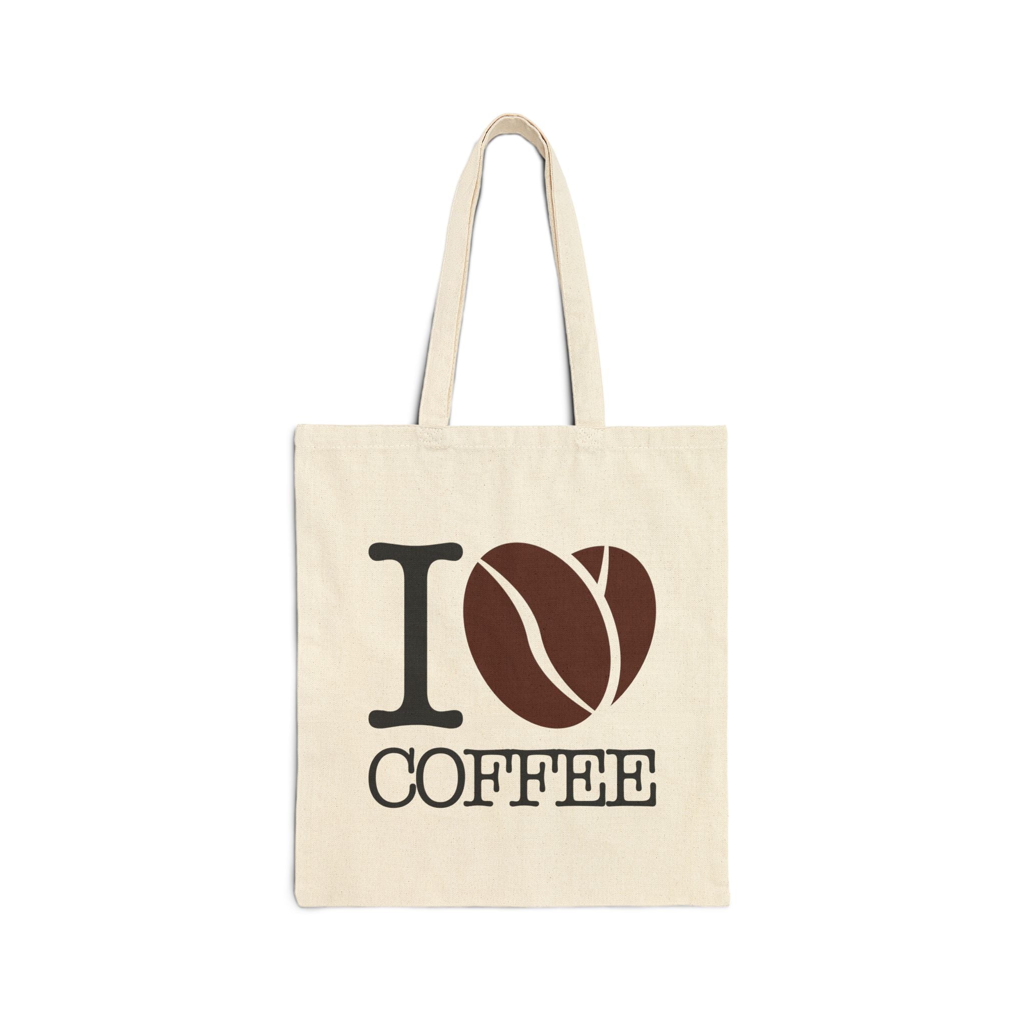 I Love Coffee Cotton Canvas Tote Bag - typography tote bag by Typefarce