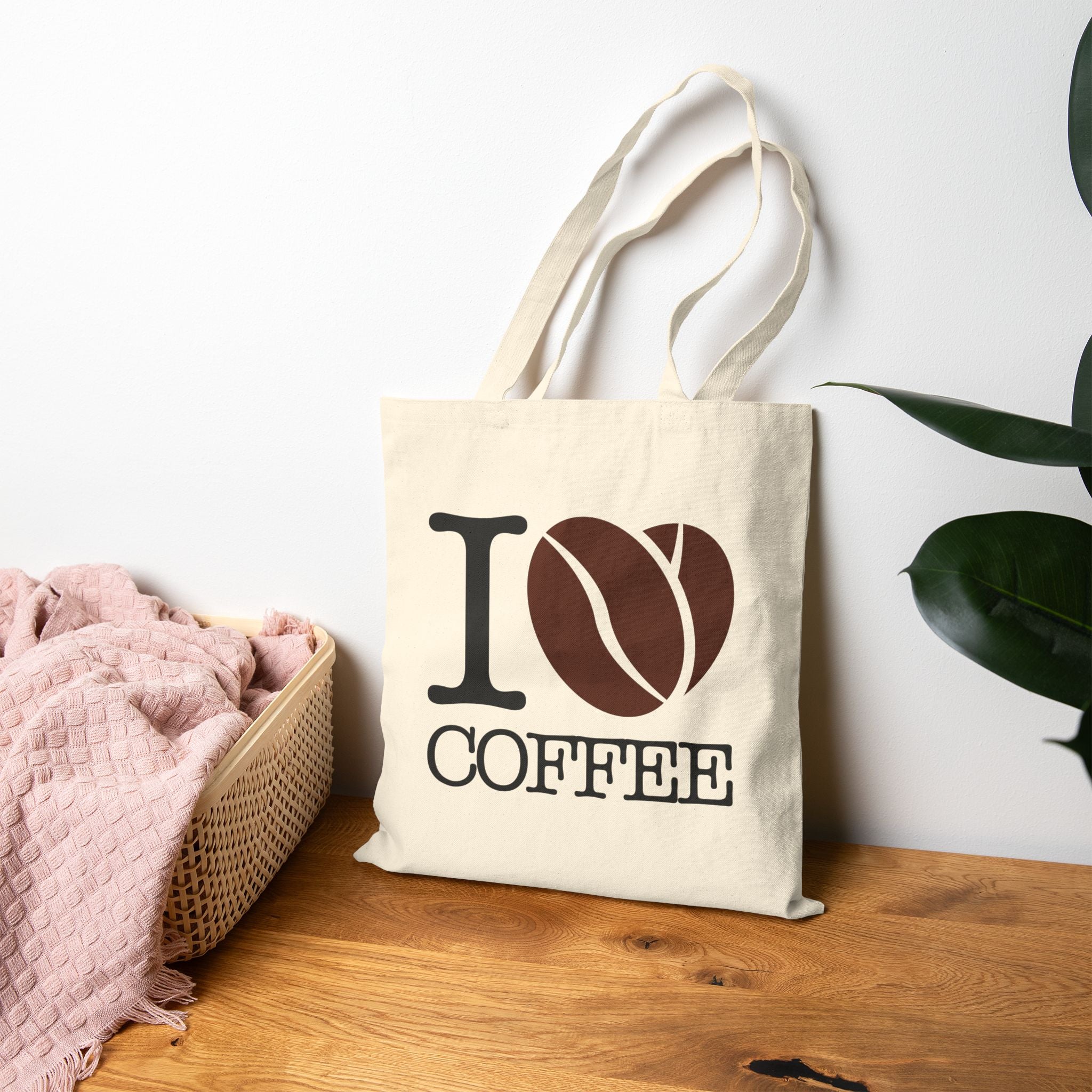 I Love Coffee Cotton Canvas Tote Bag