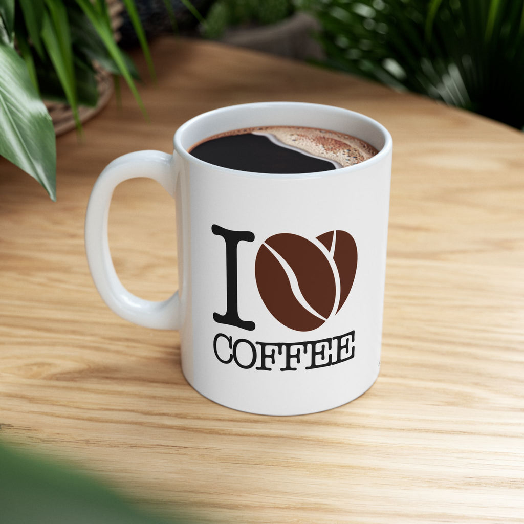 I Love Coffee Mug, (11oz, 15oz)