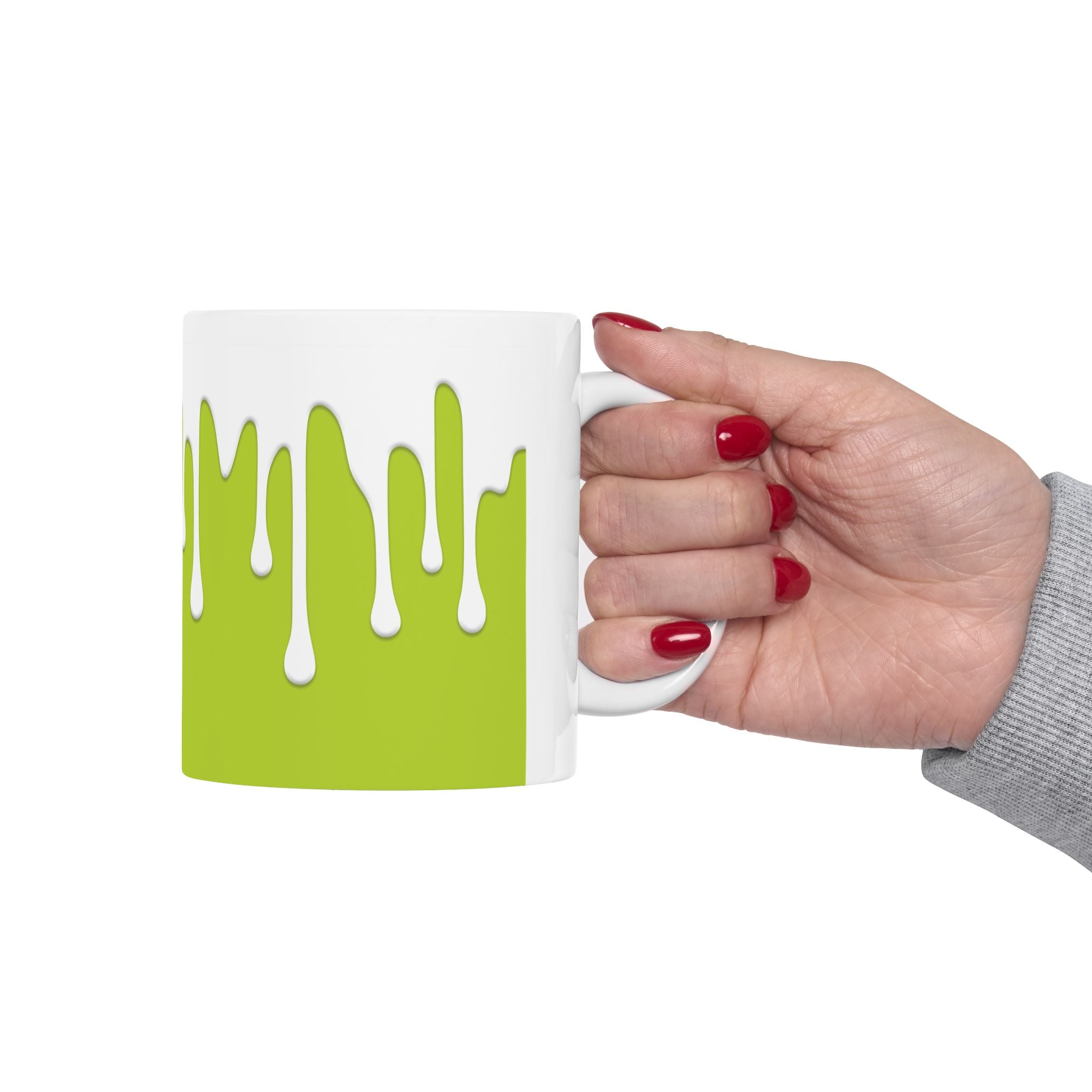 Green Drips Coffee Mug, (11oz, 15oz)
