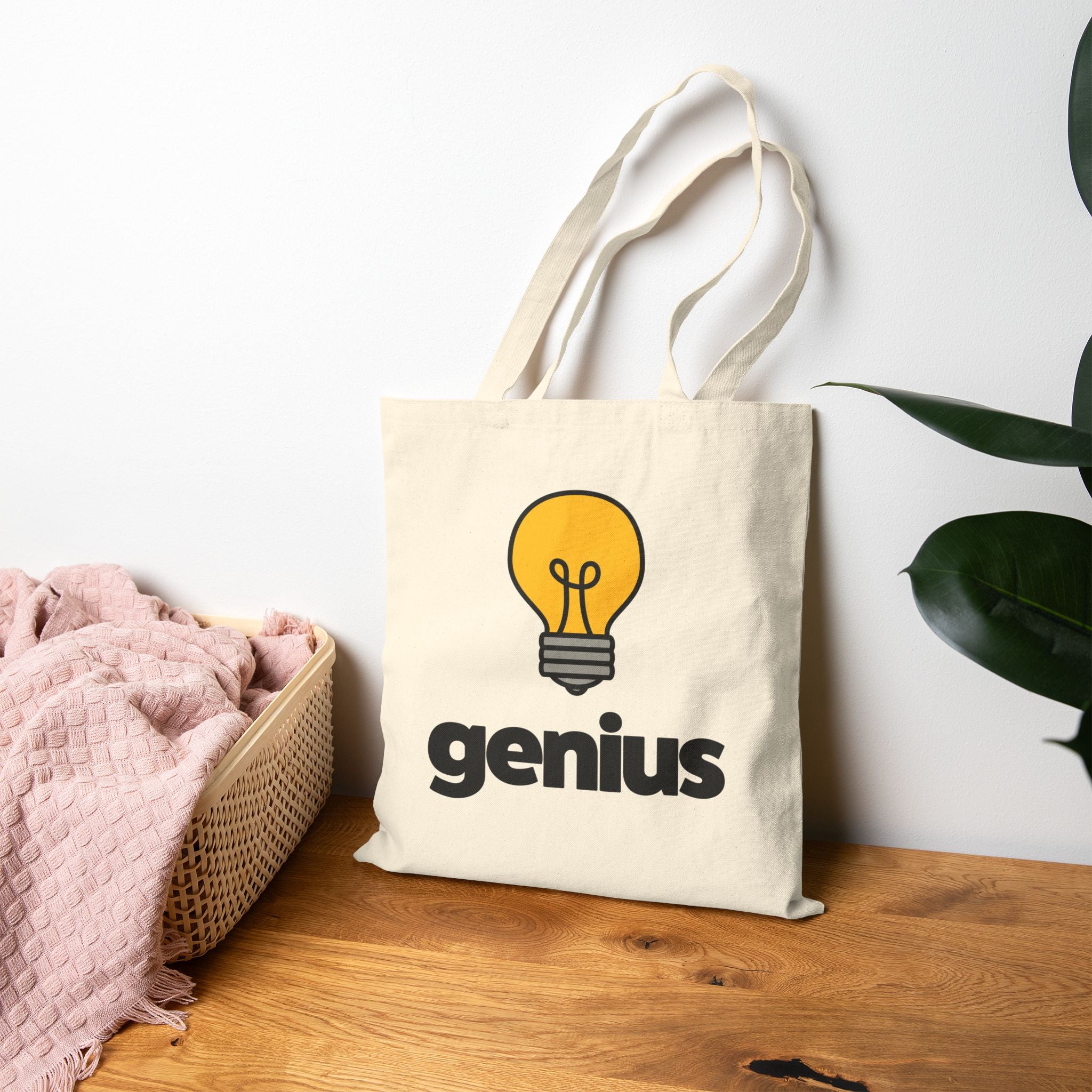 Genius Cotton Canvas Tote Bag