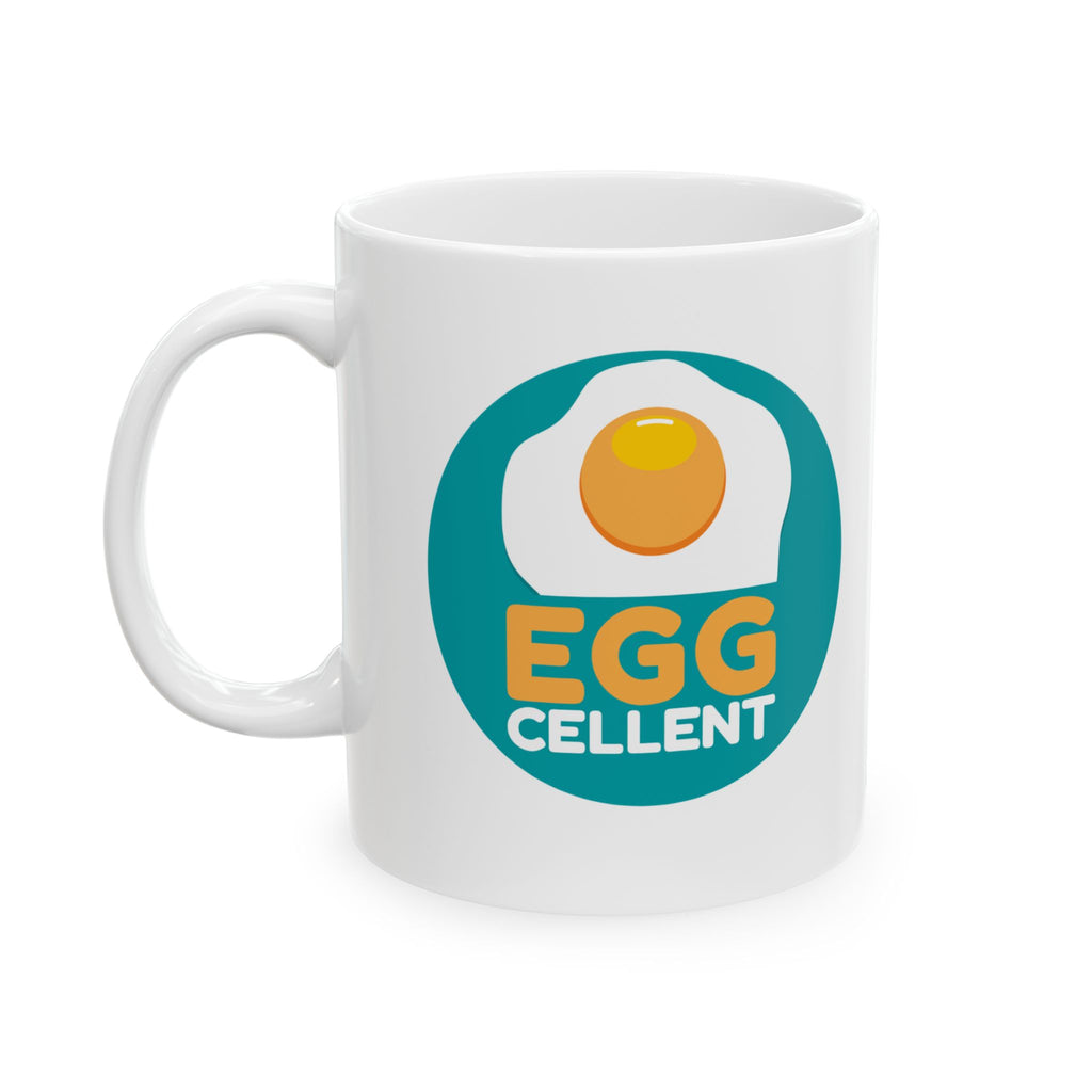 Egg-cellent Mug - funny typography mug by Typefarce